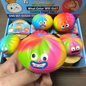 Produit phare : Jouet anti-stress à presser en forme de boulette colorée à expression, à rebond lent, avec support de cuisson vapeur, pour enfants, vente en gros - Product Image 2
