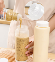 Bouteille de sauce à presser à double tête en plastique de qualité alimentaire pour vinaigrette à tomates assaisonnement étanche pour la cuisine