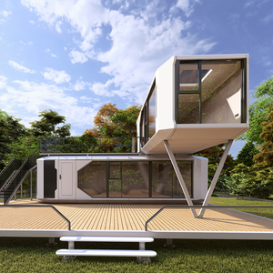 Maison capsule moderne à deux étages, maison mobile, deux chambres, avec panneaux solaires sur roues, fabriquée en Chine, petite maison conteneur - Product Image 5