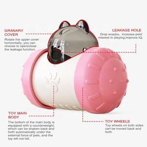 เครื่องจ่ายอาหารอัตโนมัติแบบโยกเยกพร้อมช่องใส่ขนม สำหรับแก้เบื่อ ฝึกการล่าเหยื่อในบ้าน ของเล่นแมวแบบอินเทอร์แอคทีฟ - Product Image 1