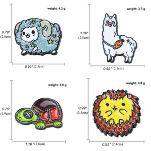 Nuova Spilla a Forma di Alpaca, Leone e Tartaruga in Stile Cartone Animato, Decorazione per Borse Bambini, con Glitter e Smalto, Spilla da Bavero - Product Image 4