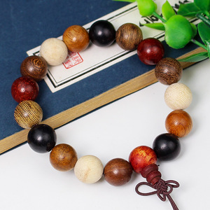 Multi Gemstone Sandalwood <b>Bracelet</b> 12mm Hand Polished Unisex Religious Ceremony Jewelry Collectible Gift - Product Image 4