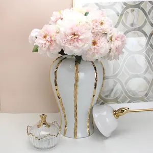 J200 set di porcellana per la casa in vaso di zenzero bianco e oro in ceramica