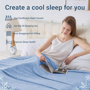 Nouvelle Arrivée Couverture Réversible Ultra Douce Moderne Rafraîchissante pour l'Été en Nylon Mica Tricoté Rectangulaire pour le Sommeil et l'Avion - Product Image 2