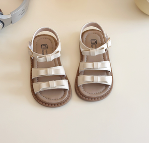 Summer New Girls' Open-Toe <b>Sandals</b> With Bow Soft Sole Beach Shoes for Toddlers and Kids - Product Image 2