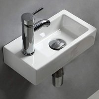 Lavabo mural rectangulaire en céramique wc cuvette de toilette petite taille lavabos de salle de bain