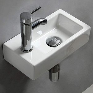 Lavabo mural rectangulaire en céramique <span class=keywords><strong>wc</strong></span> cuvette de toilette petite taille lavabos de salle de bain - Product Image 2