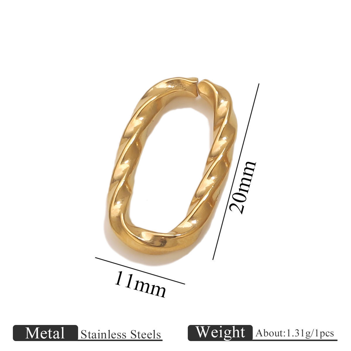 gold 2.4 twisted square wire, 11*21