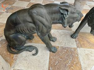 청동 주조 공장 판매 구리 황동 조각 실물 같은 야외 장식 야외 용 청동 포효 호랑이 동상 - Product Image 4