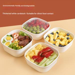 Tazones Cuadrados Personalizados de 360ml-1000ml con Tapas, Platos de Papel para Comida Caliente, para Servicios de Catering y Tiendas de Alimentos - Product Image 3