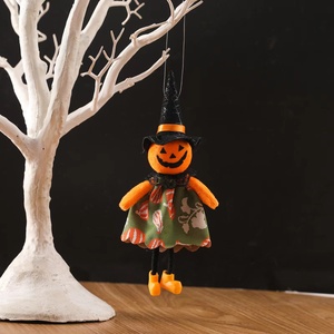 Adornos de Halloween lindos muñecos de peluche bruja calabaza araña fantasma colgante DIY Horror casa jardín decoración Halloween decoración 2024 - Product Image 3