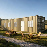 Maison conteneur maritime modifiée de 40 pieds, cabane préfabriquée portable pour le glamping, l'hébergement de vacances, la maison d'hôtes de jardin