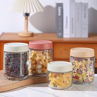 12Oz 16Oz Milieuvriendelijke Voedselopslag Glazen Potten Plastic Schroefdeksel Opslag Blikjes Thee Snacks Noten Verzegelde Blikjes