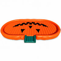 Coussin de saut gonflable ovale orange en PVC, facile à installer, pour événements d'Halloween, fêtes en plein air, présentation