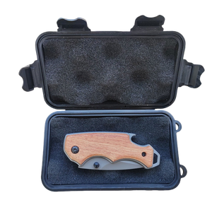 Sinh Tồn Ngoài Trời Cắm Trại Gấp Dao Edc Gỗ Không Thấm Nước Xử Lý Pocket Knife Lưu Trữ Hộp Thép Không Gỉ OEM Tùy Chỉnh - Product Image 5