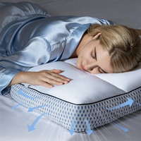 Oreillers ergonomiques SUREWALHOME en mousse à mémoire de forme déchiquetée, soutien du cou et des épaules pour les dormeurs sur le dos et sur le côté avec soufflet en maille