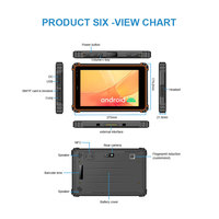 MTK6771 Octa-Core 8 ''IP67 Tablette robuste avec WIFI & BT Android 10 Écran tactile à usage industriel pour des conditions difficiles