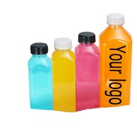 Bouteilles de 60 ml (2 oz) vides et transparentes pour shots énergisants au gingembre avec bouchons, petites mini-bouteilles en PET pour boissons alcoolisées, café, jus, shots