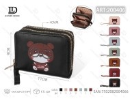 Women's Double Zip <b>Wallet</b> Small Pu Cartoon Printing Fashion <b>Wallet</b> - Product Image 1