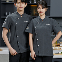 Chemise à manches courtes été Restaurant italien restauration cuisine cuisinier Chef veste boutons manteau hommes uniformes pour serveurs serveuse