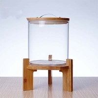 5L 7.5L réservoir de stockage des aliments en verre cuisine de grande capacité utilisant un pot en verre de riz avec couvercle en bois de bambou seau de stockage en verre