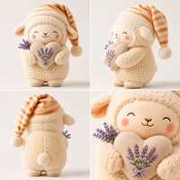 Fabricant de jouets en peluche personnalisés OEM ODM, moutons lestés et compatibles micro-ondes, agneaux en peluche, vente en gros d'usine