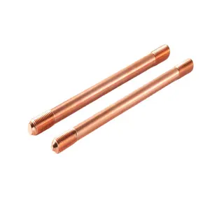 Copper weld ground rod copper grounding wire rod threaded copper clad earth rod