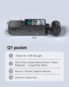 Q7 Vlogging <b>Camera</b> 180 Rotating 7-Hour Battery Handheld Pocket Body <b>Camera</b> Audio/Video Recording 32GB SD <b>Card</b> - Product Image 5