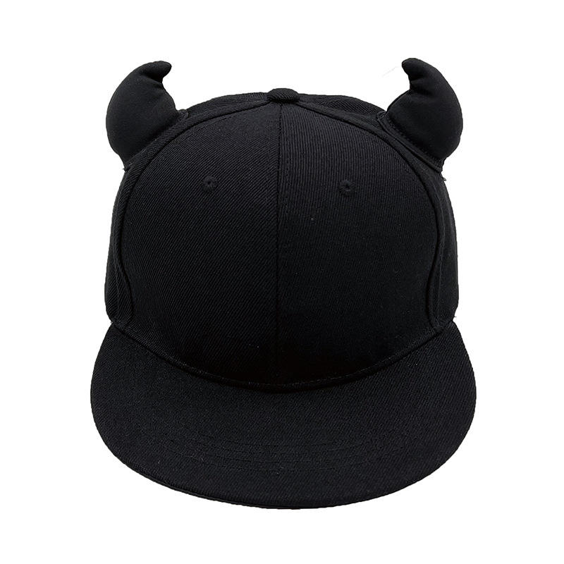 Pure Black Little Devil Baseball Cap - Unisex Fashion Hat