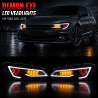 Phares LED Demon Eye modifiés en usine JC Upgrade, clignotants 2011-2018 pour accessoires Volkswagen VW Polo