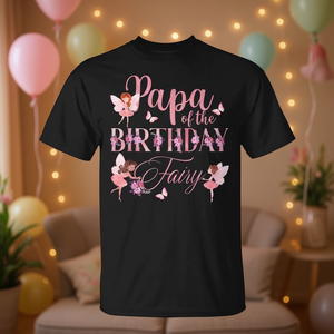 T-shirt Papa Of The Birthday Fairy, tenue assortie pour la première fête d'anniversaire de la famille - Product Image 3