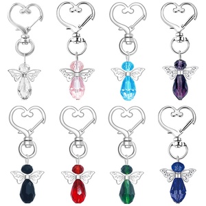 Ciondoli a Forma di Cuore <span class=keywords><strong>con</strong></span> Ali d'Angelo Colorati, Perline Fatate per Braccialetti Fai-da-Te, Portachiavi, Regali per Feste ed Eventi - Product Image 5