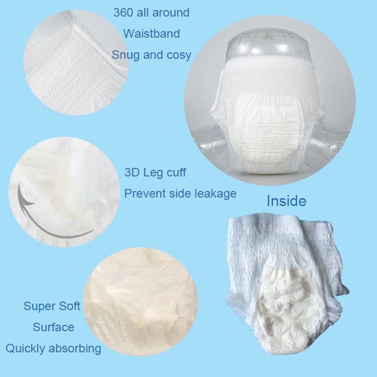 Wholesale OEM Disposable Absorbent Ultra Thick Senior Adult Diaper Pull up Pants