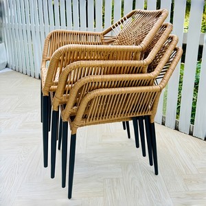 <span class=keywords><strong>Fauteuil</strong></span> en <span class=keywords><strong>rotin</strong></span> PE écologique avec cadre en alliage d'aluminium, résistant à la décoloration et facile à nettoyer, pour jardin et balcon extérieur - Product Image 6