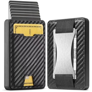 Bán buôn RFID Chống Trộm sợi carbon chủ thẻ tiền Clip men's Coin chủ thẻ <span class=keywords><strong>Pop</strong></span> Up nhôm Ví - Product Image 5