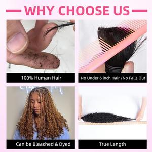 Cabello Humano Rizado Birmano para Trenzas Boho, Extensiones de Cabello Humano 100% Natural, Cabello Humano para Trenzas con Nudos Milagrosos - Product Image 5