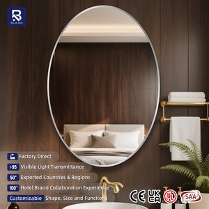 Miroir de salle de bain fabriqué en usine, miroir mural argenté avec cadre en alliage d'aluminium pour centre commercial, hôtel haut de gamme et projets de clubs - Product Image 1