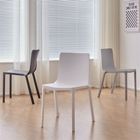 Chaise de salle à manger en plastique épaisse, moderne et simple, avec dossier, non pliable, pour restaurants, hôtels, usage extérieur