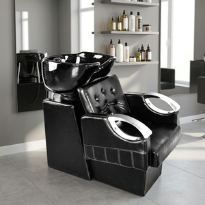 Fauteuil de lavage de cheveux avec siège large, lit de lavage pour salons de coiffure et barbiers - Product Image 1