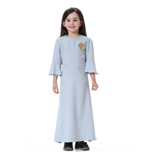 Vestido de Oración para Niña Musulmana, Diseño Lindo, Manga Larga, Abaya Infantil, Kaftan, Túnica Saudí, Vestido Maxi con Apliques para Niñas del Sudeste Asiático - Product Image 3