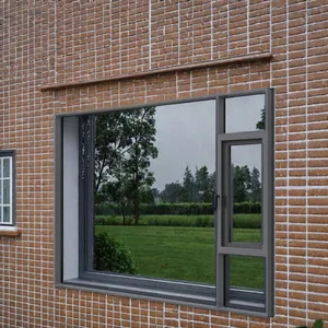 Impact Dubbel Glas Thermische Onderbreking Aluminium Horizontale Gemotoriseerde Jaloezieën Openslaande Raamdraai En Kantelbare Luifelramen