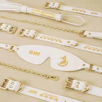 Combinaison d'entraînement et de contention de luxe Premium SM Kits de Bondage Jeu pour adultes Bondage en cuir Sex Toys Collier de traction 5 pièces avec sac %