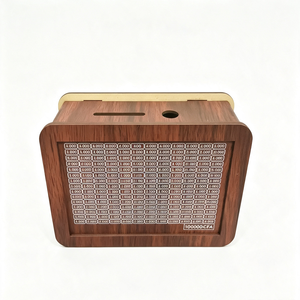 Tirelire en bois pour <span class=keywords><strong>Francs</strong></span> CFA, Dollars et Euros, avec fonction de comptage de pièces, pour l'épargne et les défis d'épargne, cadeaux originaux - Product Image 4