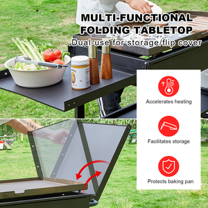 Parrilla de propano para barbacoa de camping, parrilla de Gas plegable de 4 quemadores, parrilla de Gas con parte superior plana - Product Image 2