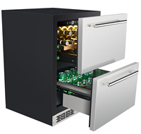 Réfrigérateur à boissons NUELEAD en acier inoxydable avec 2 tiroirs Sub Zero