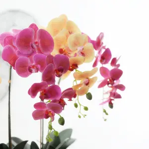 K0979 Orchideeën Pot Latex Orchidee Bloem Thailand Kunstmatige Bloem
