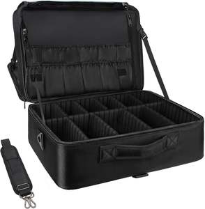Professional Makeup Artist Holder Cosmetic Bags and Cases Organizer Makeup Travel Case with Adjustable <b>Dividers</b> - Product Image 1
