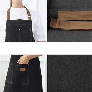Delantal de Peluquería de Mezclilla, Impermeable, Resistente a la Decoloración, Talla Grande, <span class=keywords><strong>Chaleco</strong></span> Profesional para Estilistas, con Bolsillos, para Hombre y Mujer, <span class=keywords><strong>Negro</strong></span> - Product Image 6