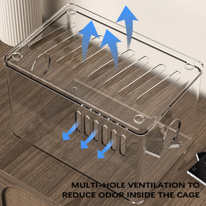 360 °   Hábitat Transparente de Acrílico para Hámsteres, Jaula Grande y Transpirable con Base de Fácil Limpieza para Animales Pequeños - Product Image 5
