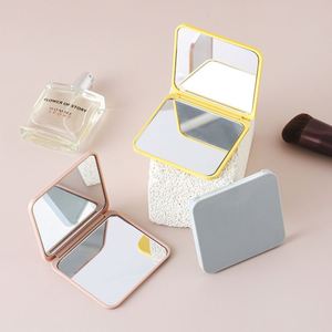 2-face Make up <b>Mirror</b> Square Portable Cute Girl's Gift Hand Mini Magnifying <b>Mirror</b> Pocket <b>Double</b>-<b>sided</b> Makeup <b>Mirror</b> Compact - Product Image 3